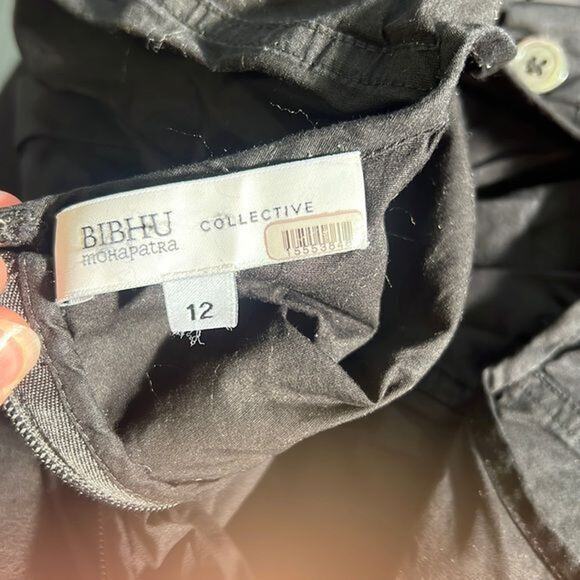 RTR Bibhu Mohapatra CollectiveCutout Fringe HIGH LOW Dress Sz 12 Black - Picture 7 of 9